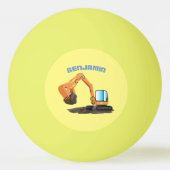 Sinaasappel graafmachine cartoon pingpongballen (Achterkant)