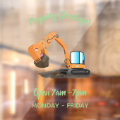 Sinaasappel graafmachine cartoon raamsticker (Vel 2)