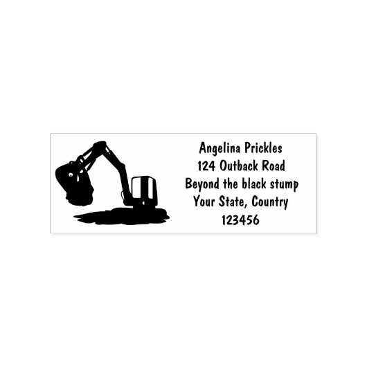Sinaasappel graafmachine cartoon rubberstempel (Afrduk)