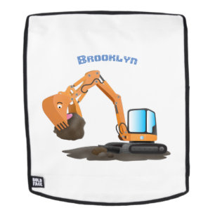 Sinaasappel graafmachine cartoon rugtassen