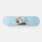 Sinaasappel graafmachine cartoon skateboard (Horizontaal)