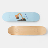 Sinaasappel graafmachine cartoon skateboard (Horizontaal)