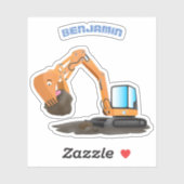 Sinaasappel graafmachine cartoon sticker (Vel)