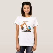 Sinaasappel graafmachine cartoon t-shirt (Voorkant volledig)