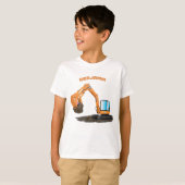 Sinaasappel graafmachine cartoon t-shirt (Voorkant volledig)