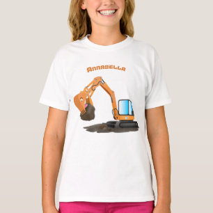Sinaasappel graafmachine cartoon t-shirt