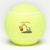 Sinaasappel graafmachine cartoon tennisballen (Achterkant)