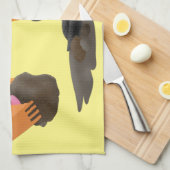 Sinaasappel graafmachine cartoon theedoek (Quarter Fold)