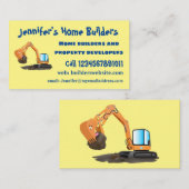 Sinaasappel graafmachine cartoon visitekaartje (Voorkant / Achterkant)