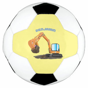 Sinaasappel graafmachine cartoon voetbal