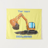 Sinaasappel graafmachine cartoon wandkleed (Voorkant (horizontaal))