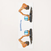 Sinaasappel graafmachine cartoon yogamat (Voorkant)