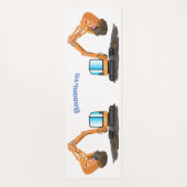 Sinaasappel graafmachine cartoon yogamat (Achterkant)