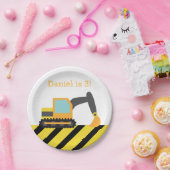 Sinaasappel graafmachine constructie jongens verja papieren bordje (Feest)