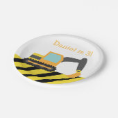 Sinaasappel graafmachine constructie jongens verja papieren bordje (Gekanteld)