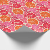 Sinaasappel & Grapefruit Citrusvruchten Patroon Cadeaupapier (Hoek)