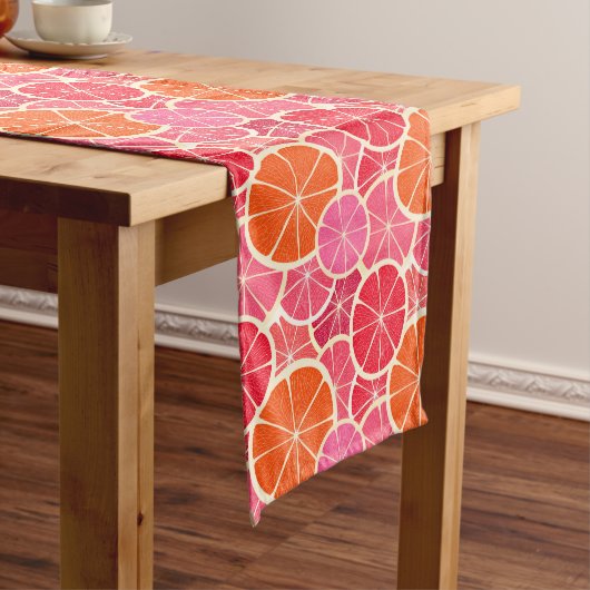 Sinaasappel & Grapefruit Citrusvruchten Patroon Medium Tafelloper (Voorbeeld)