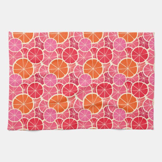 Sinaasappel & Grapefruit Citrusvruchten Patroon Theedoek (Horizontaal)