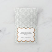 Sinaasappel & Grijs Damask Elegant Dank u Kaarten (Binnen)