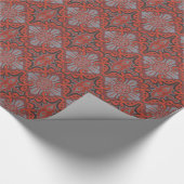 sinaasappel, grijs en zwart, gespleten pomegranat cadeaupapier (Hoek)