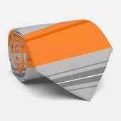 Sinaasappel/grijs/zilvergestreept stropdas (Opgerold)