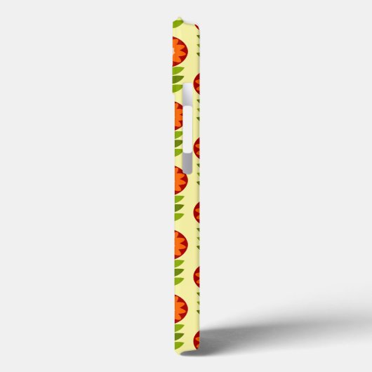 Sinaasappel, groen en geel retro bloempatroon Case-Mate iPhone case (Achterkant / Links)