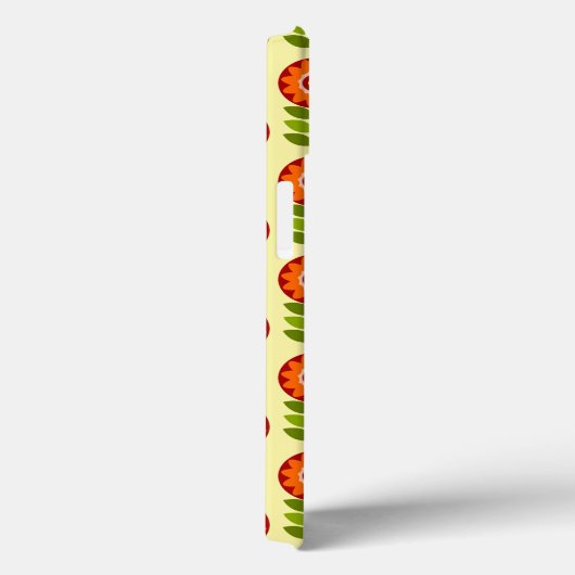 Sinaasappel, groen en geel retro bloempatroon Case-Mate iPhone case (Achterkant / Rechts)