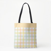 Sinaasappel Groen Geel Blauw Pastel Modern Gingham
