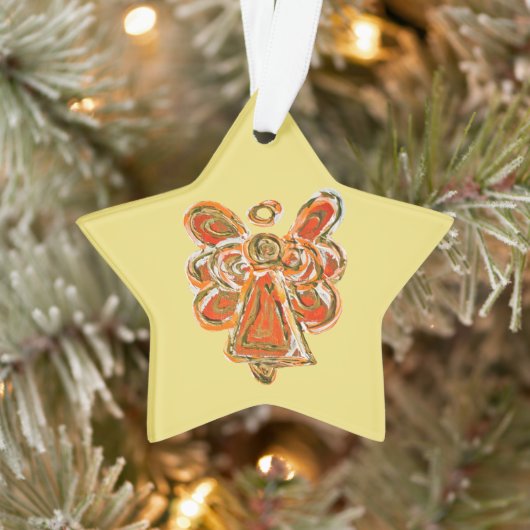 Sinaasappel Guardian Engel Kerst Hanger Ornament (Boom)