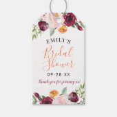 Sinaasappel Herfst Floral Vrijgezellenfeest Rustic Cadeaulabel (Voorkant)