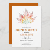 Sinaasappel herfst met leder kaart (Voorkant / Achterkant)