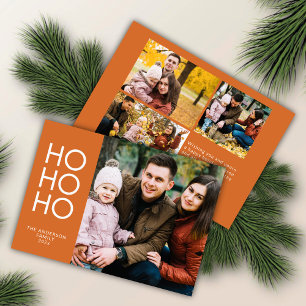 Sinaasappel "HO HO HO" Fotocollage Kerstmis Feestdagenkaart