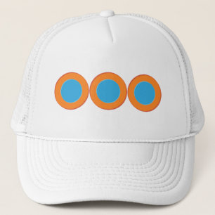 Sinaasappel in blauwe Stippen Trucker Pet