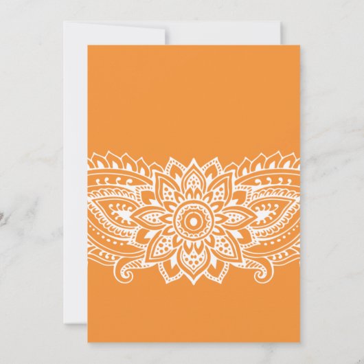 Sinaasappel Indische Paisley Laten we feesten Kaart (Achterkant)