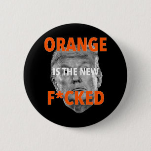 Sinaasappel is het nieuwe gezicht.. Donald Trump Ronde Button 5,7 Cm