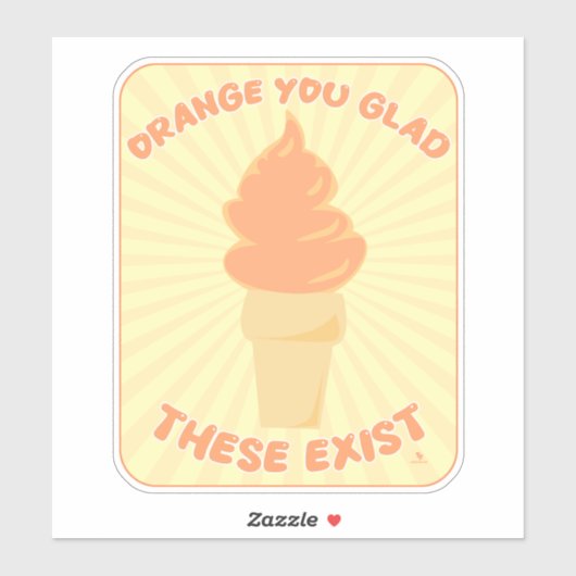 Sinaasappel Je bent blij dat deze bestaan Whip Fun Sticker (Vel)