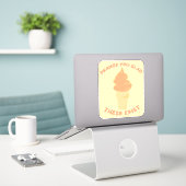 Sinaasappel Je bent blij dat deze bestaan Whip Fun Sticker (Laptop op bureau)
