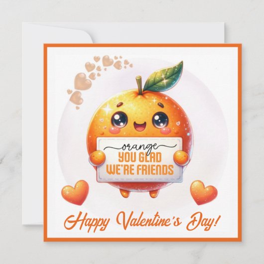 Sinaasappel Je Bent Blij Dat We Vrienden Zijn Cust Feestdagenkaart (Voorkant)