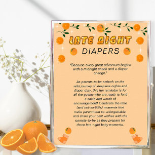 Sinaasappel je klaar Baby shower plezier late nigh Poster