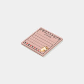 Sinaasappel Kat Rooster Roze Post-it® Notes (Schuin)