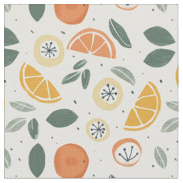 Sinaasappel & Kiwi Patroon Stof