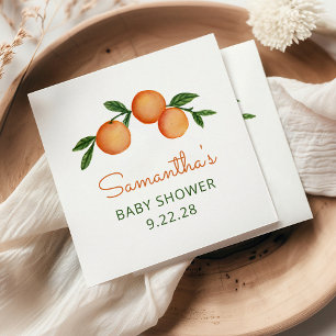 Sinaasappel Kleine Moppie Citrus Baby Shower Servet