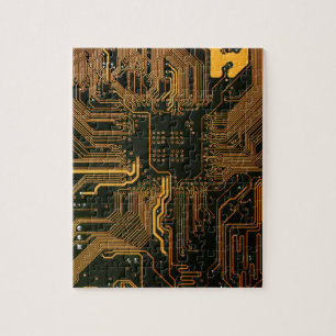Sinaasappel Kool Computer Circuit Board Legpuzzel