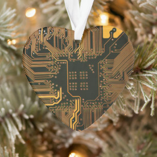 Sinaasappel Kool Computer Circuit Board Ornament