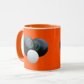 Sinaasappel Lawn Bowls Combo Coffee Mok (Voorkant links)