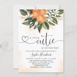 Sinaasappel leek een klein baby shower kaart