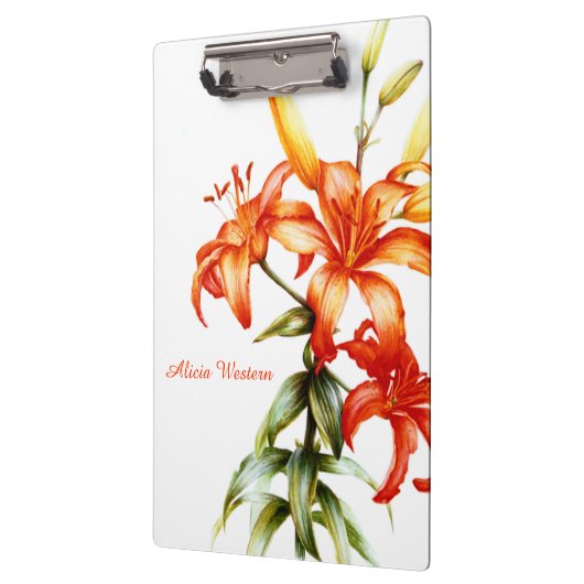 Sinaasappel Lily-schilderklembord Klembord (Links)