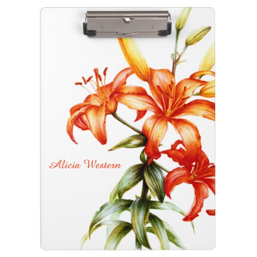 Sinaasappel Lily-schilderklembord Klembord (Voorkant)