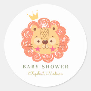 Sinaasappel Lion King baby shower Ronde Sticker