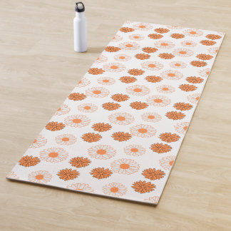 Sinaasappel Madeliefjes Bloem Patroon Yoga Mat